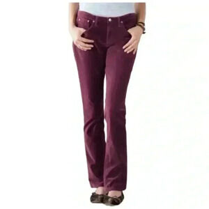 Sundance Velveteen Stretch Straight Leg Pants Burgundy 2P